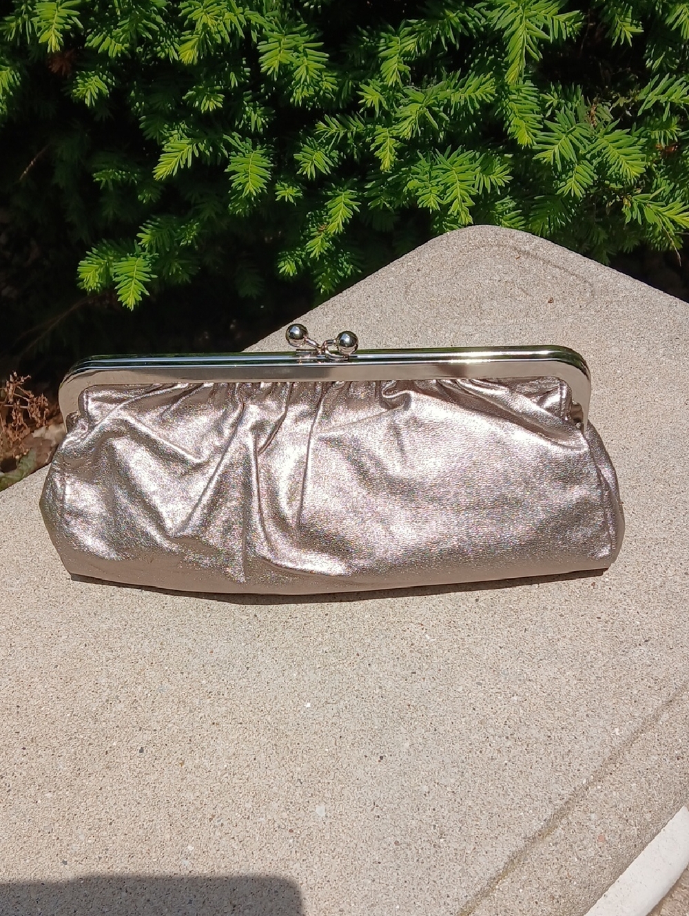 Express metallic evening clutch
